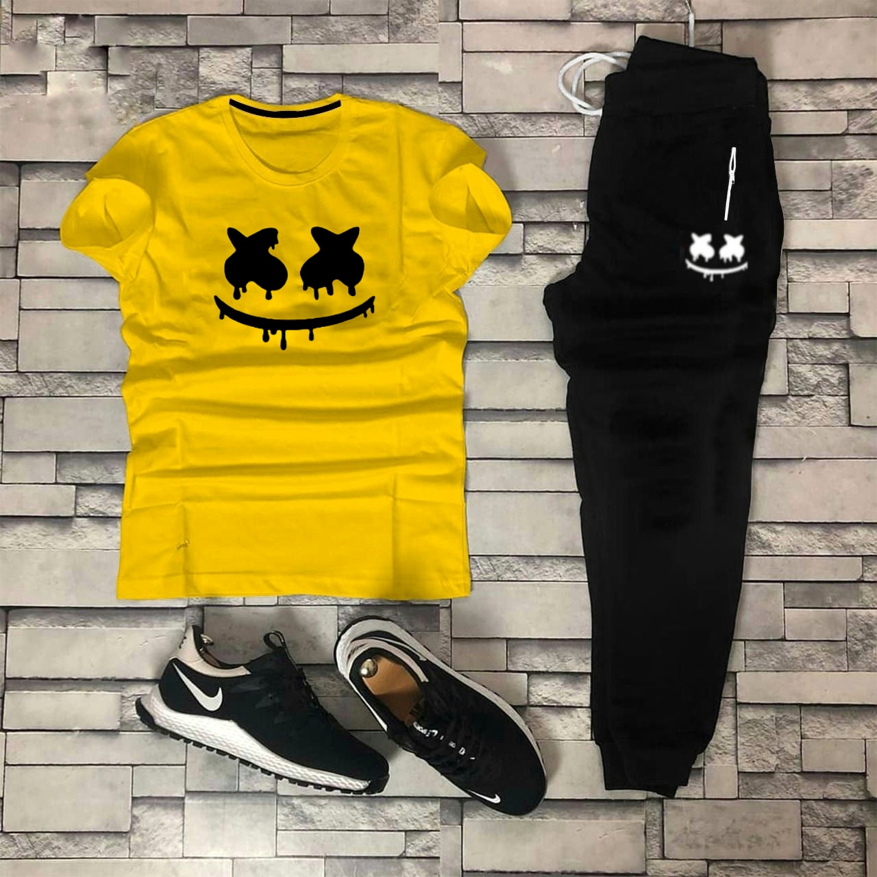 Pack of 2 Yellow Summer Printed Tracksuit